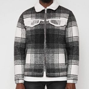 Brushed  check jacket with collar🌨❄